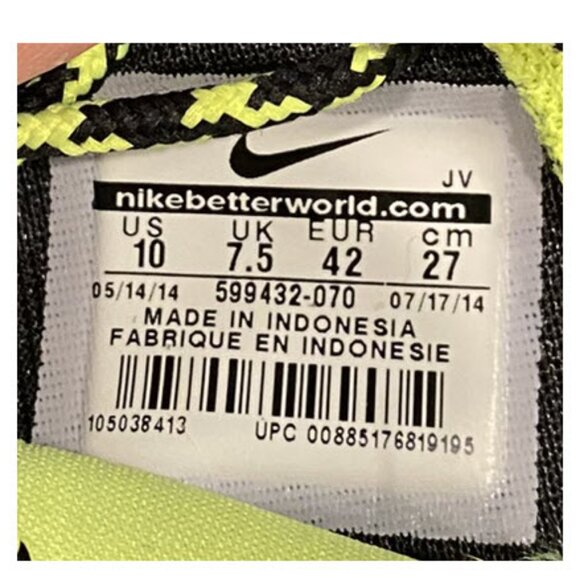 Nike Roshe Run Gray Camo w/ Neon Green Sneakers Women's Size 10 Running Shoes - Picture 5 of 10